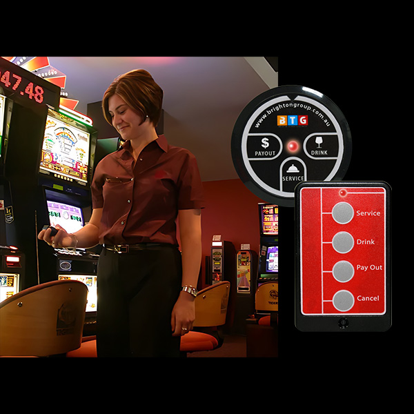 a woman standing in a casino